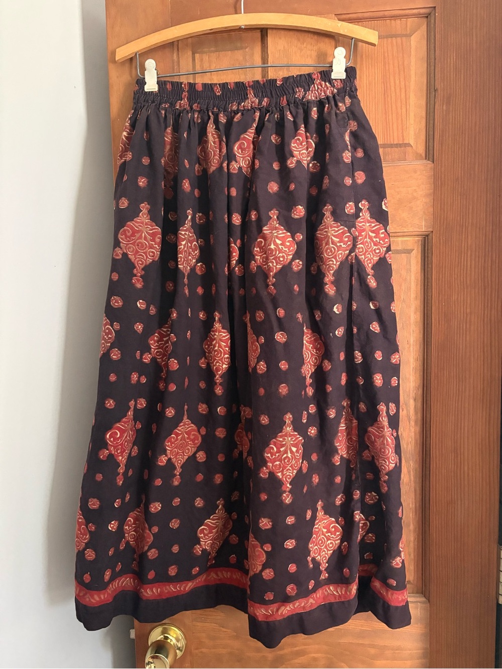 Vintage Anokhi Taraliya M/L Medium Large Southwestern Boho Print Cotton Skirt